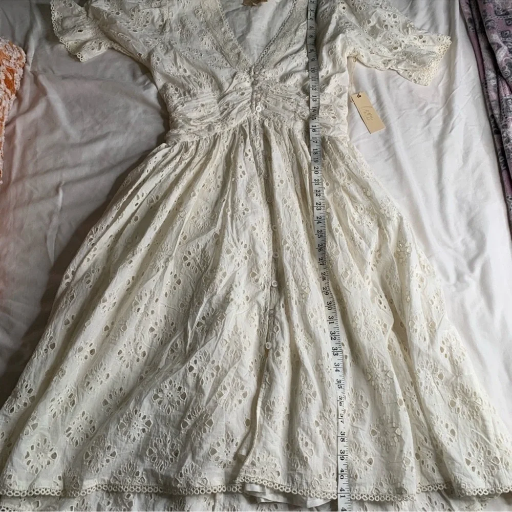 ANTHROPOLOGIE Love the label Puff Sleeve LaceDress - Picture 11 of 16